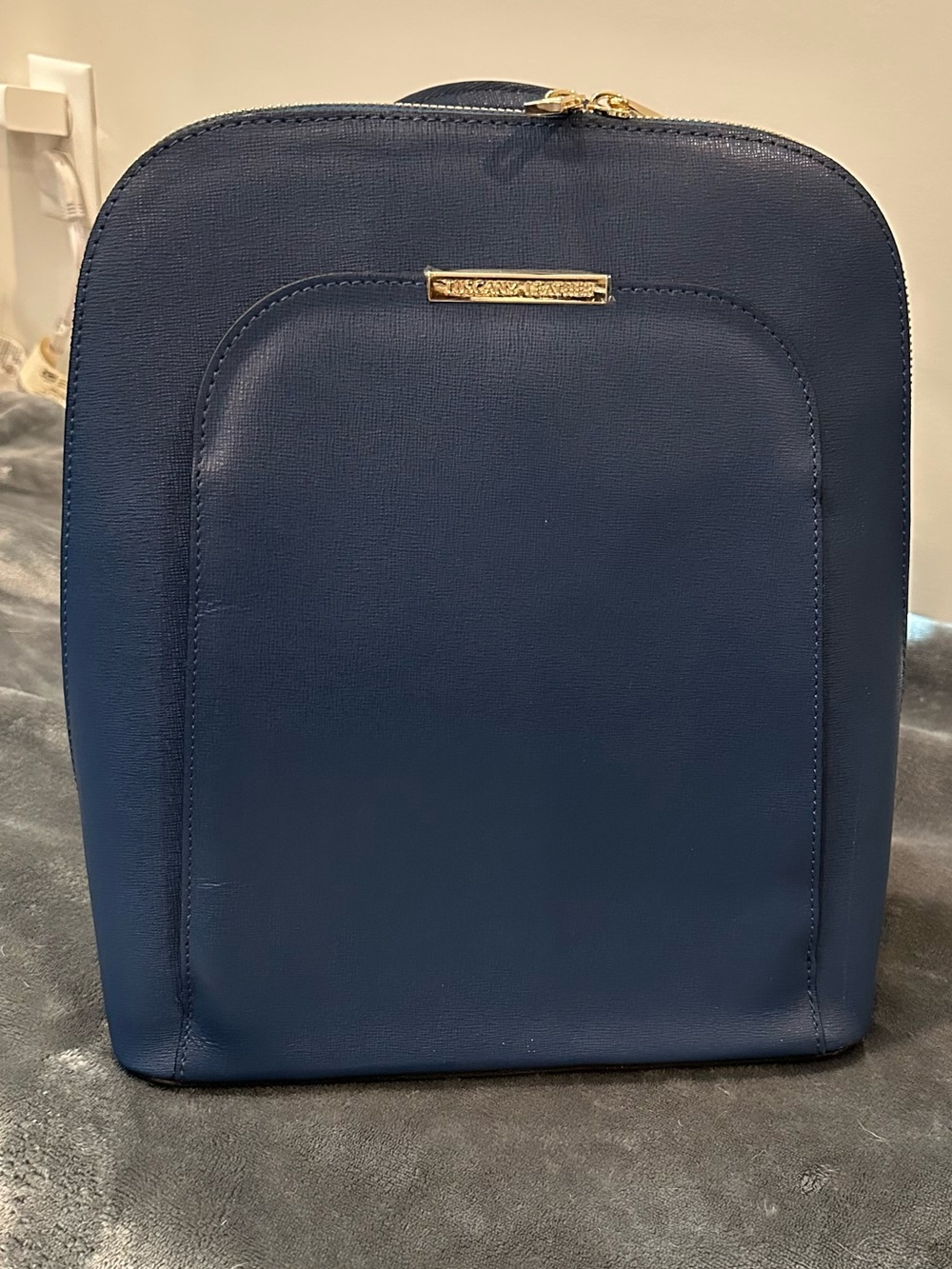 *LIKE NEW* Tuscany Leather Navy Blue Structured Backpack Bag Purse